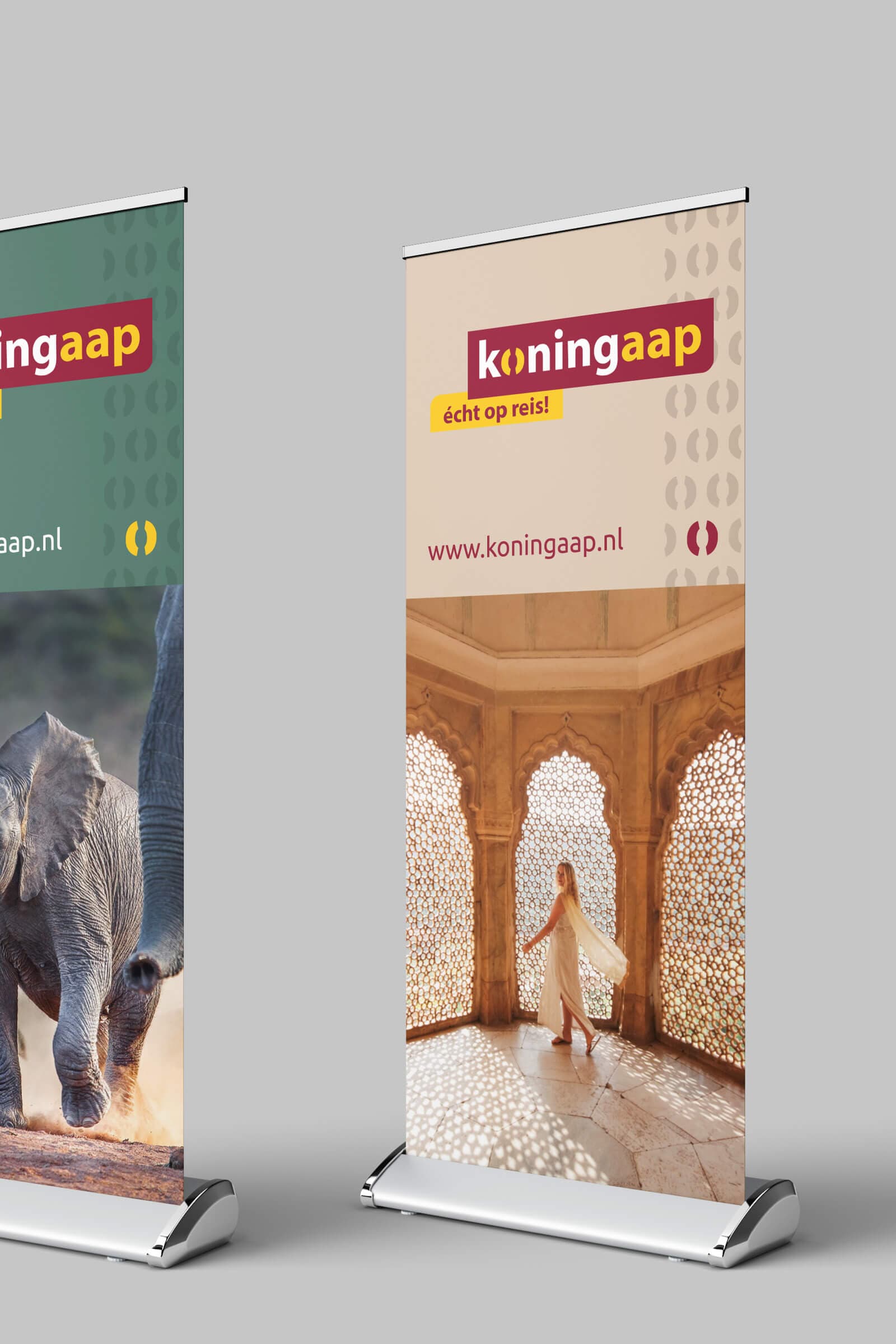 Rollup banners voor Koning Aap