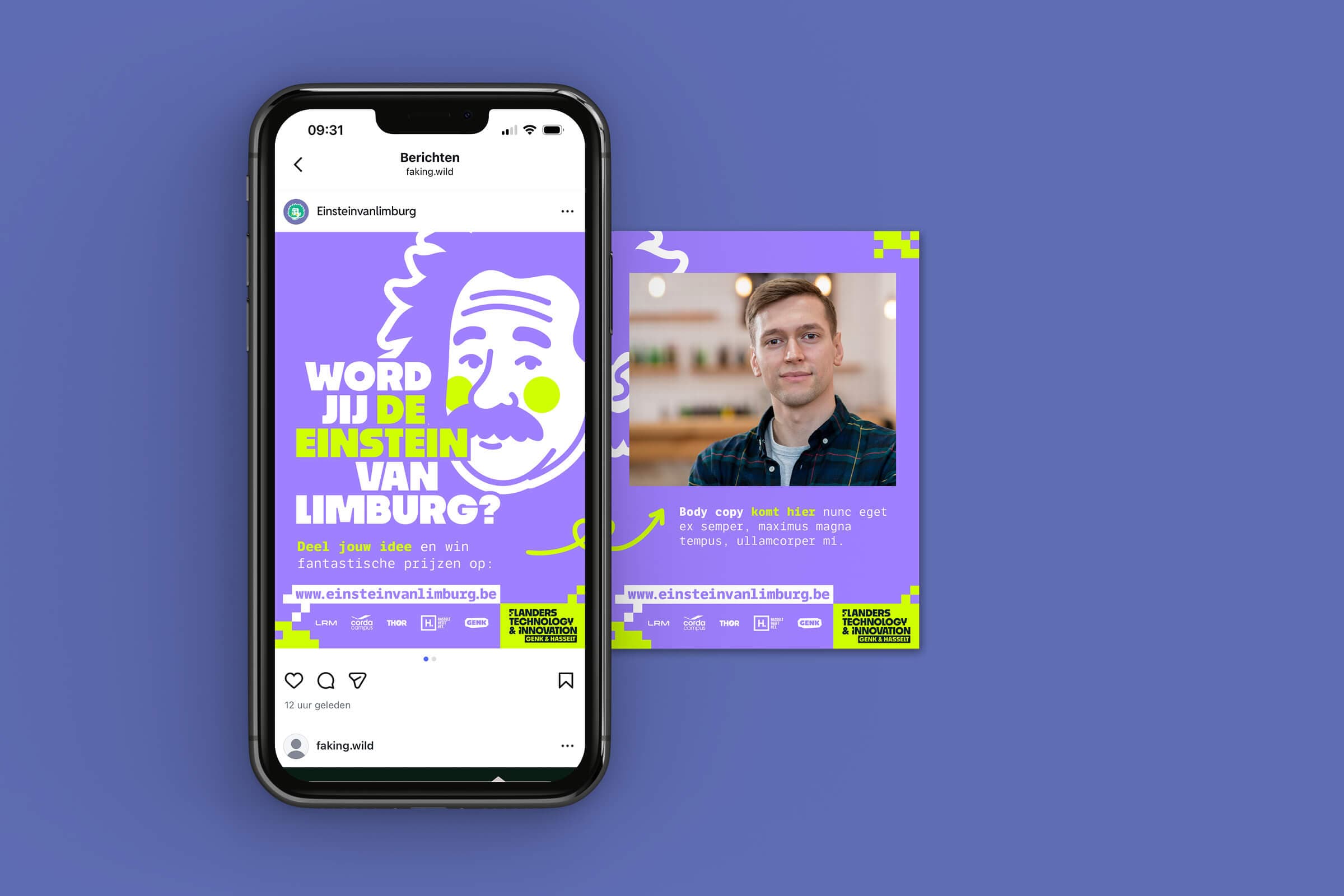 Carrousel social posts voor Einstein van Limburg
