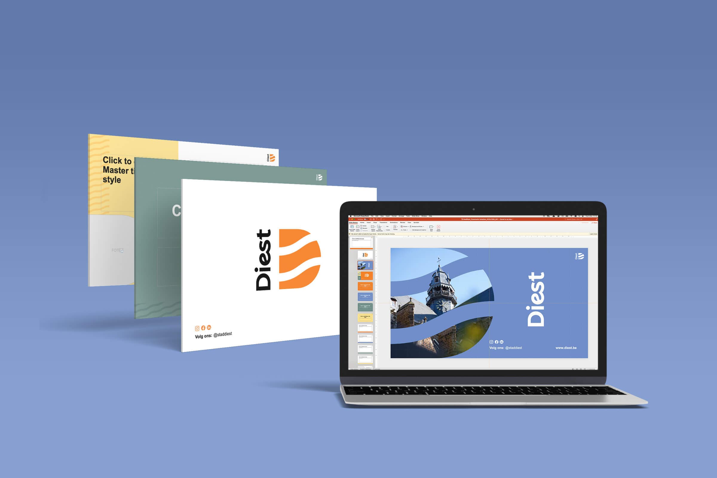 Template voor presentatie in branding Stad Diest